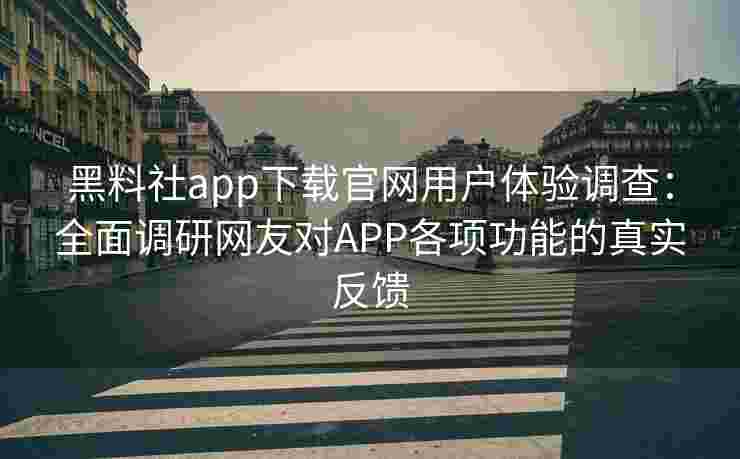 黑料社app下载官网用户体验调查：全面调研网友对APP各项功能的真实反馈