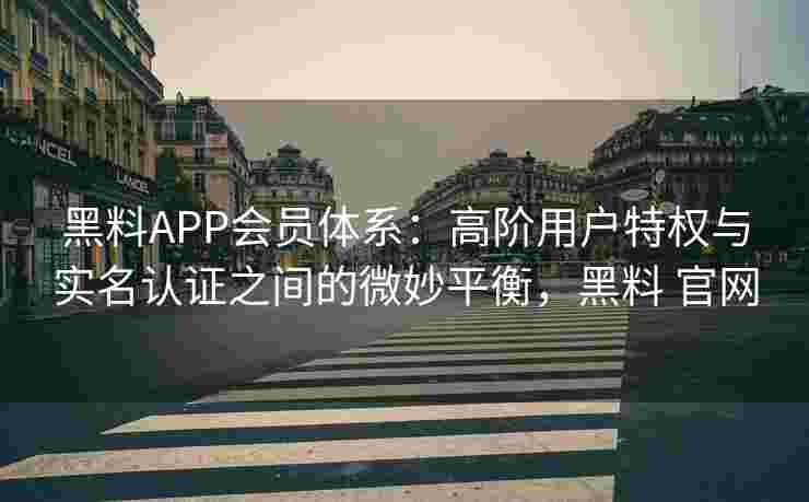 黑料APP会员体系：高阶用户特权与实名认证之间的微妙平衡，黑料 官网