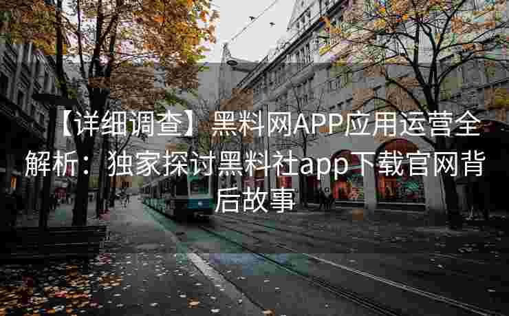 【详细调查】黑料网APP应用运营全解析：独家探讨黑料社app下载官网背后故事